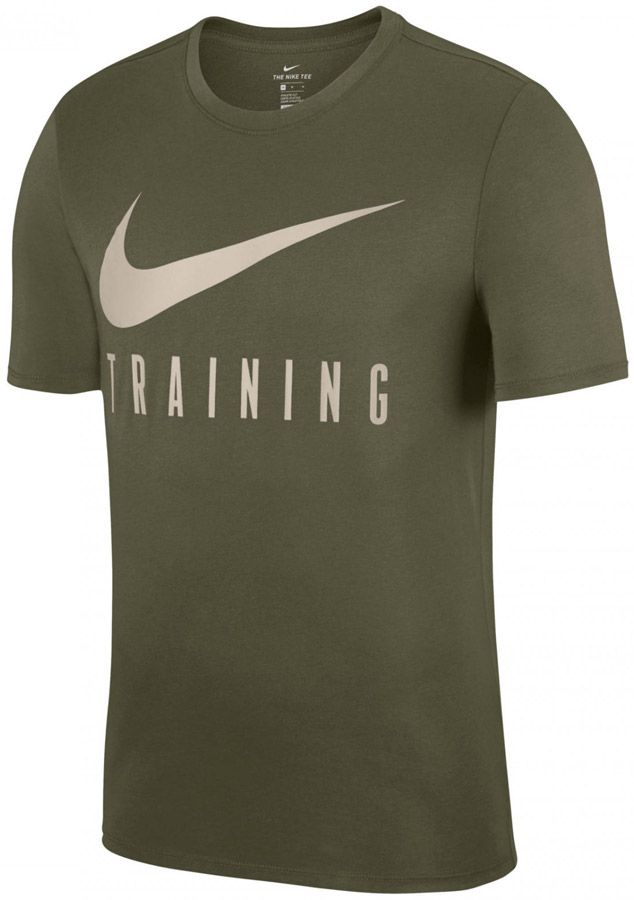 Nike Dry Tee Train  Sportshirt - Maat L  - Mannen - olijfgroen